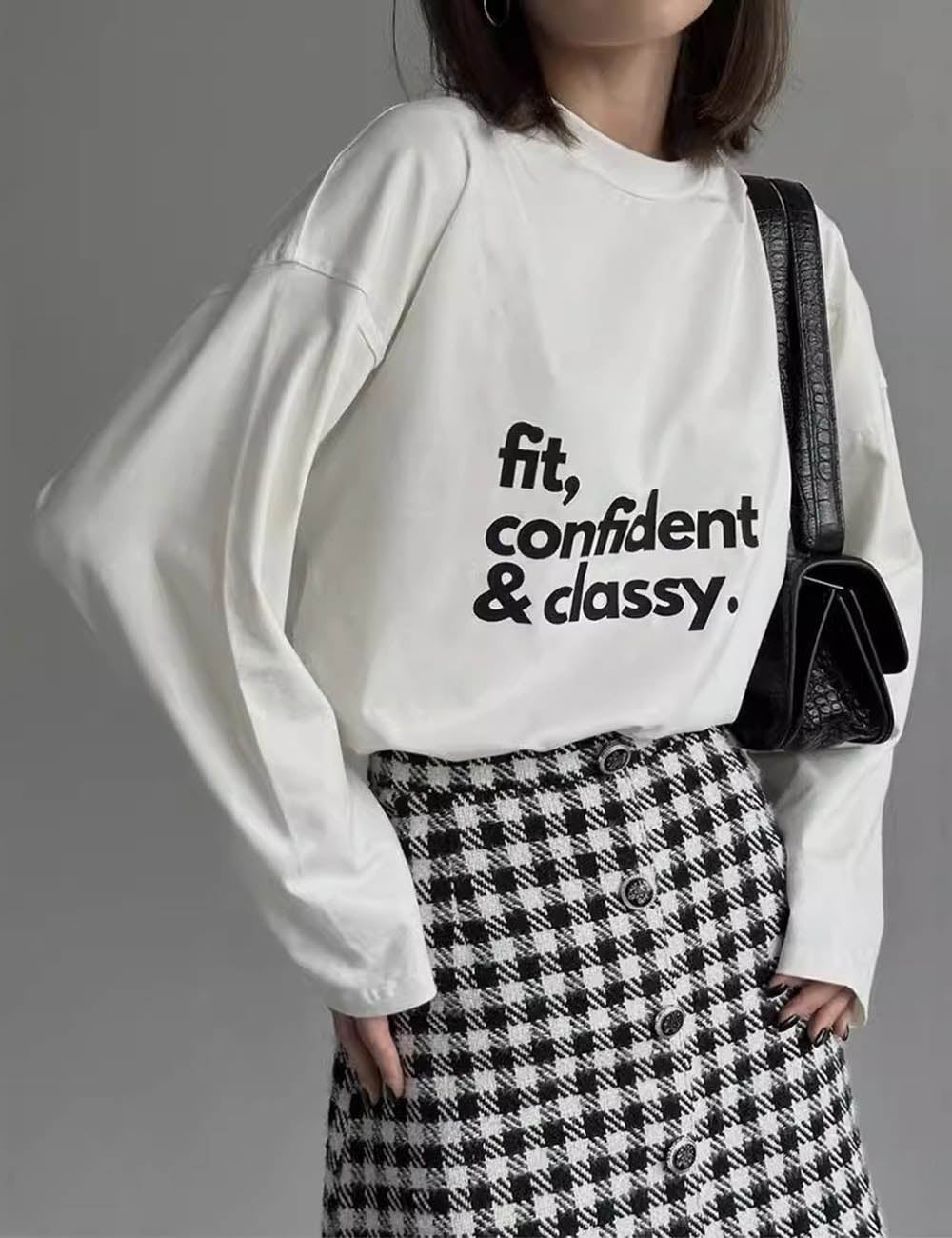 Loose Letter Long Sleeves T-Shirt DP25D670