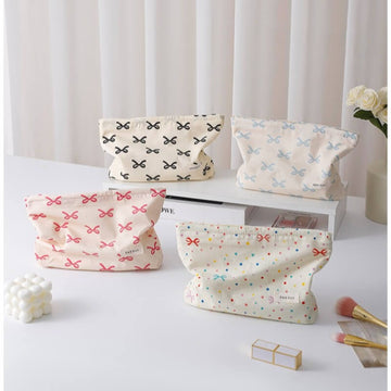 Minimalist Bow Print Portable Storage Pouch DP25C707