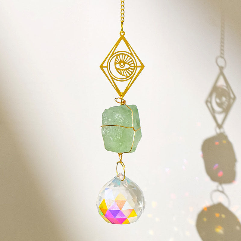 Natural Stone Crystal Ball Suncatcher - DippedShop Wholesale - #2995