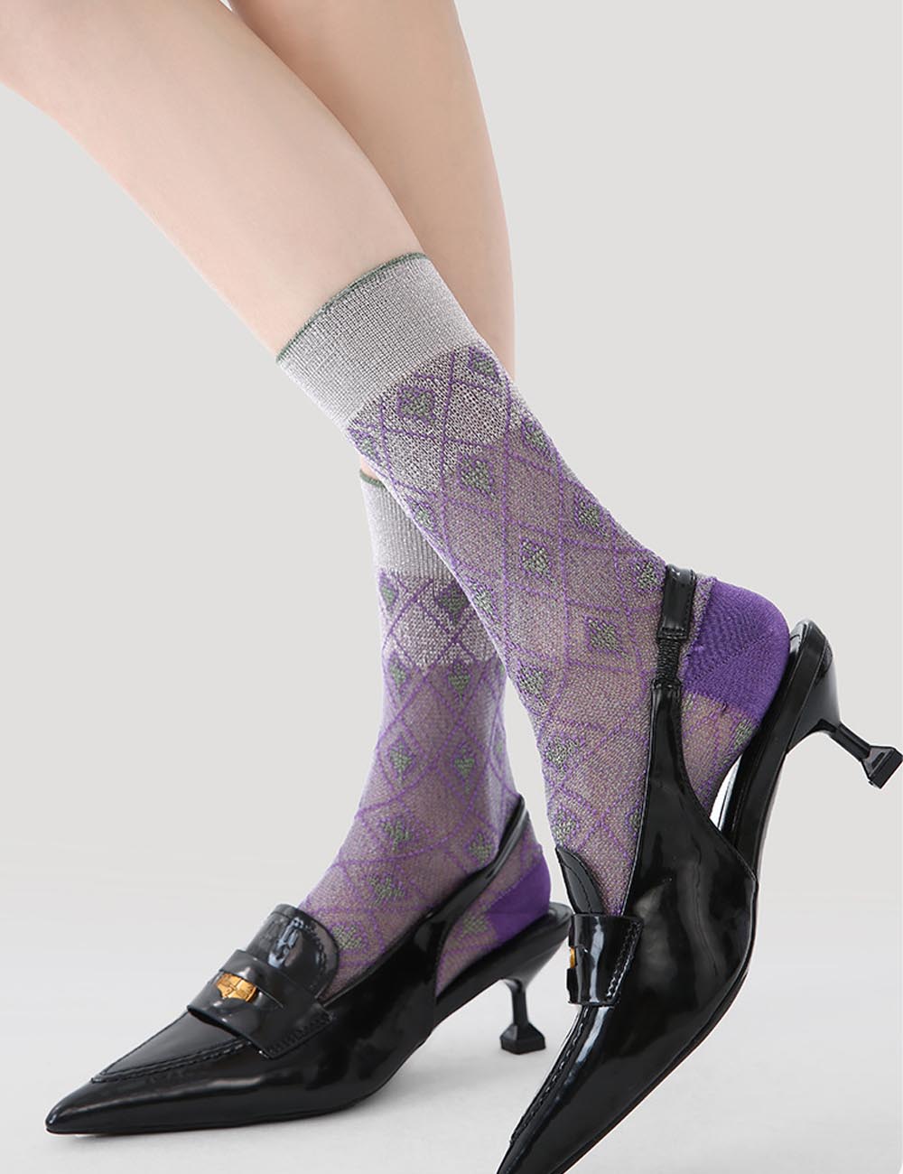 Vintage Plaid Jacquard Socks - DippedShop Wholesale - #1891