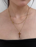 Gold Plated Layered Necklace - DippedShop Wholesale - #7811