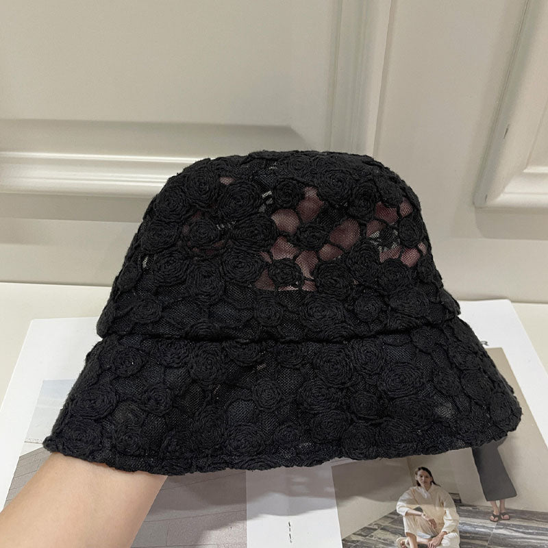 Elegant Mesh Wide Brim Beach Bucket Hat MK2BW6W6HAT77