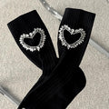 Rhinestone Heart Socks - DippedShop Wholesale - #6259
