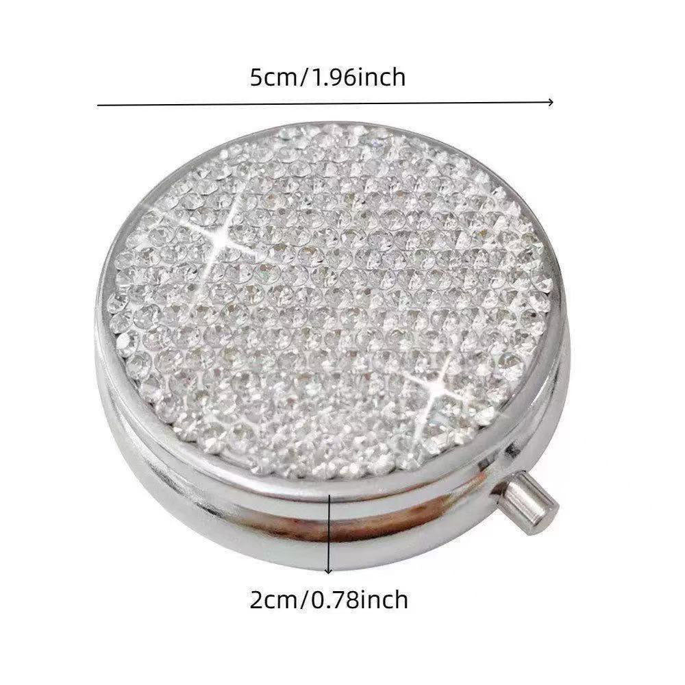 Rhinestone Round Mirror Case - DippedShop Wholesale - #9427