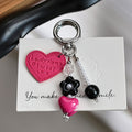 Cute Heart Beaded Chain Keychain Bag Charm 6W10BBC410