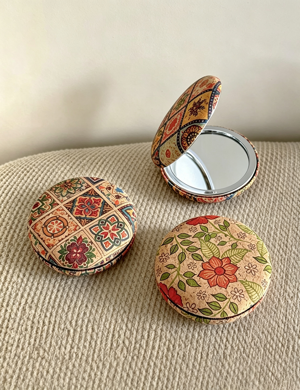 Vintage Butterfly Round Portable Makeup Mirror MK2PPFN6CT5MR53