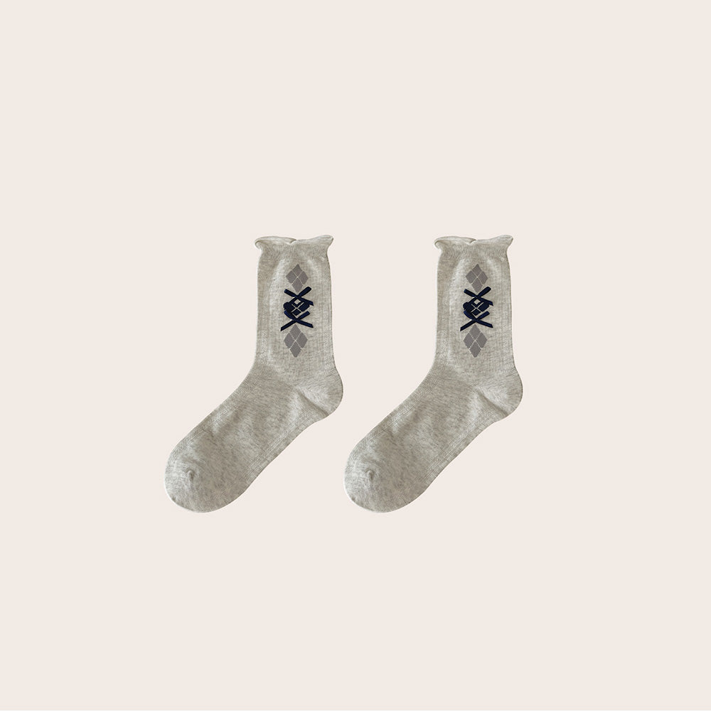 Plaid Bowknot Slouch Crew Socks - DippedShop Wholesale - #1315