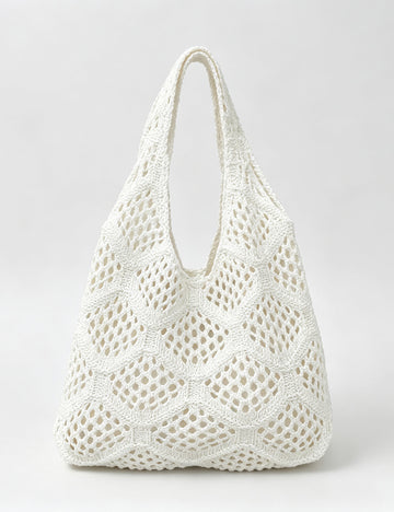Simple Solid Color Hollow Hand Crochet Handbags 6W10BBG1589