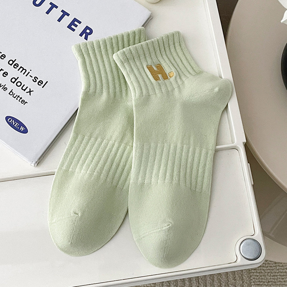 Letter Embroidery Knit Socks - DippedShop Wholesale - #6339
