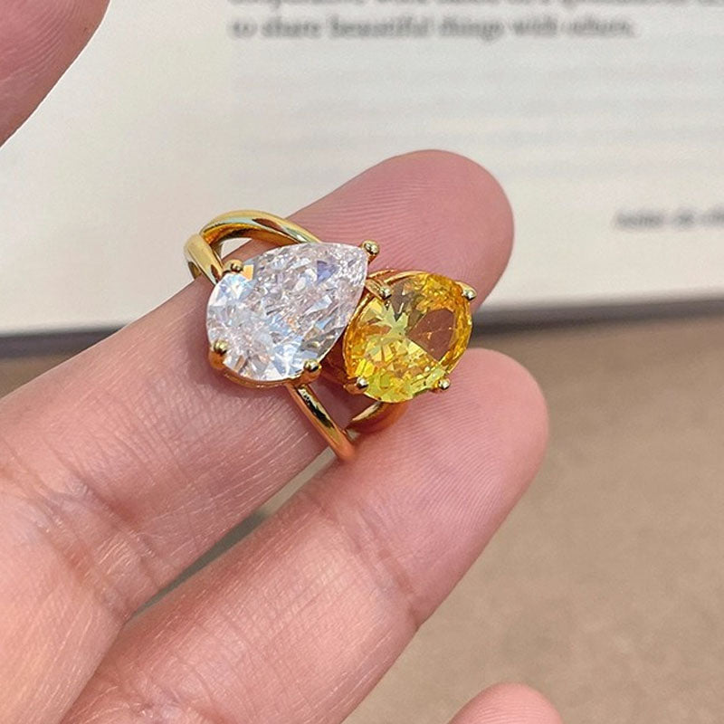 Double Rhinestone Ring - DippedShop Wholesale - #9651