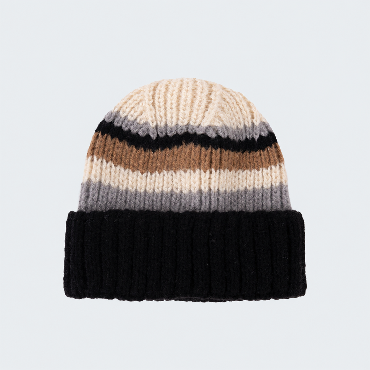 Stylish Color Block Striped Knit Beanie Hat 6W6HAT668
