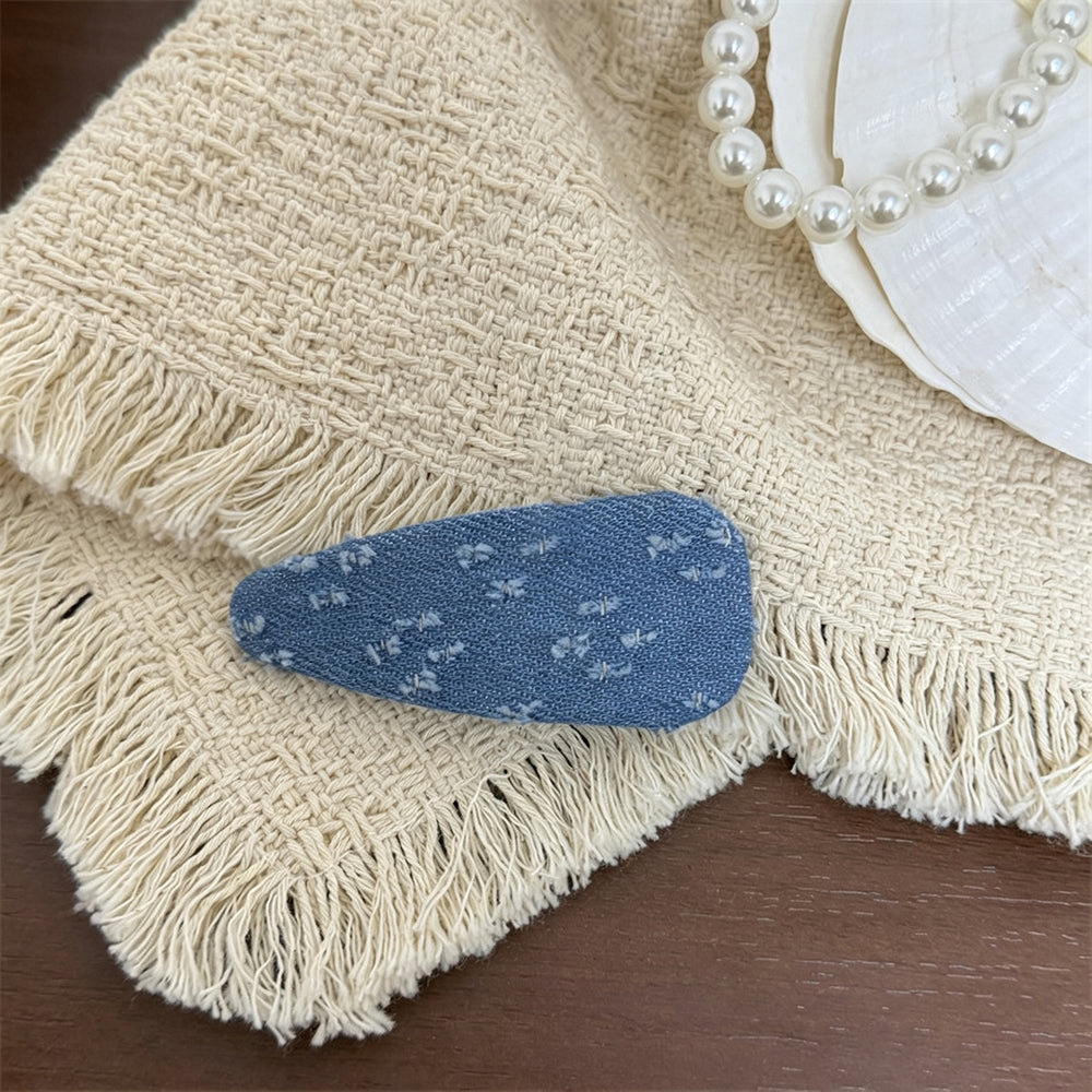 Simple Denim Frayed Hem No-Crease Hair Clip 6W6HCP1623