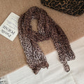 Vintage Zebra Leopard Print Long Silk Scarf 6W6NSC226