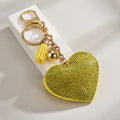 Rhinestone Heart Tassel Bag Charm - DippedShop Wholesale - #9267