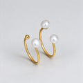 Pearl Gold Plated Open Ring - DippedShop Wholesale - #3587
