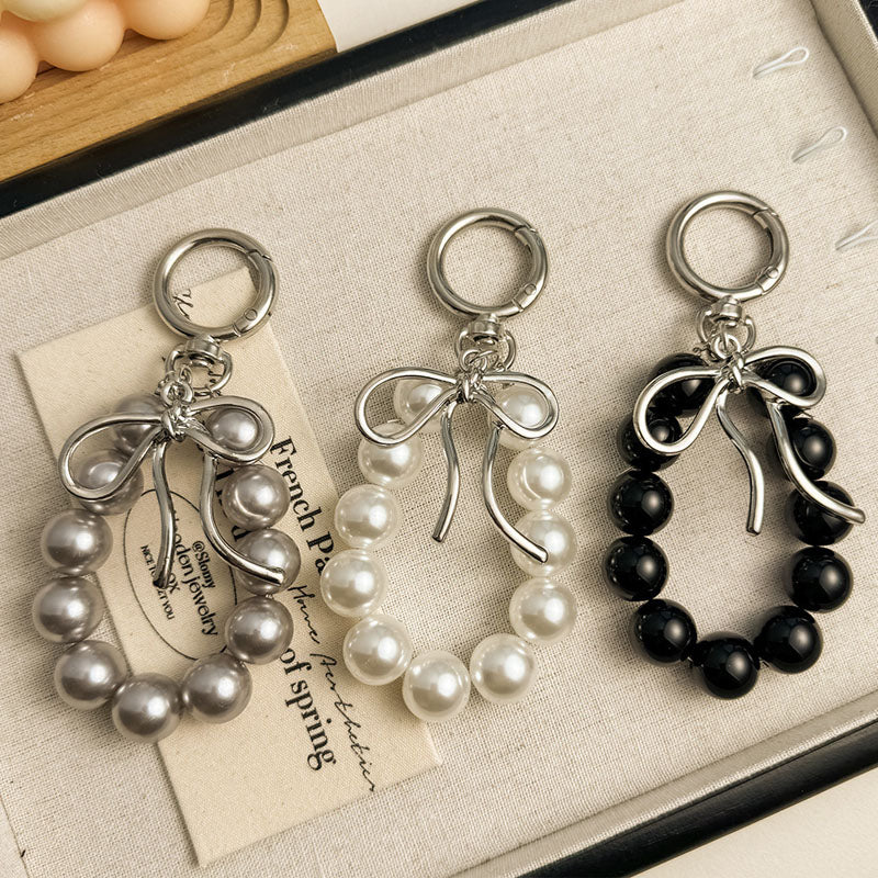 Elegant Bowknot Pendant Bead Chain Bag Charm 6W10BBC414