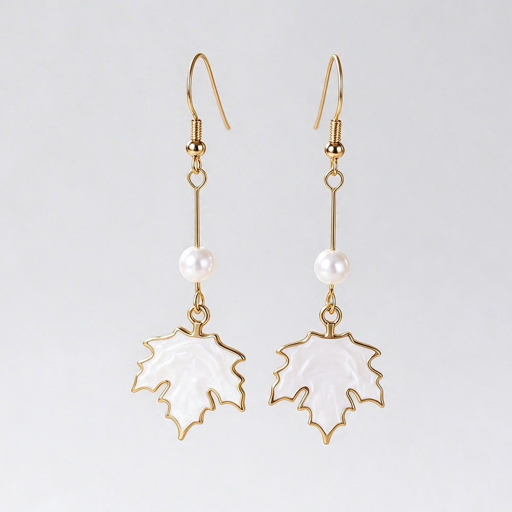 Maple Leaf Dangle Earrings - DippedShop Wholesale - #6739