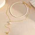 Double Layer Pearl Necklace - DippedShop Wholesale - #7731
