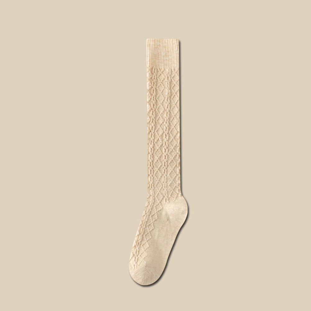 Cable Knit Calf Socks - DippedShop Wholesale - #3123