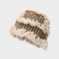 Cute Faux Rabbit Fur Knit Bucket Hat 6W6HAT686