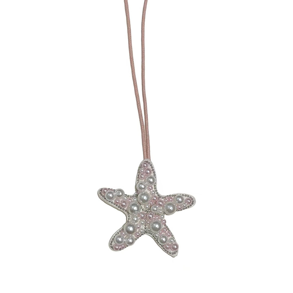 Chic Pearl Rhinestones Starfish Pendant Keychain 6W10BBC805