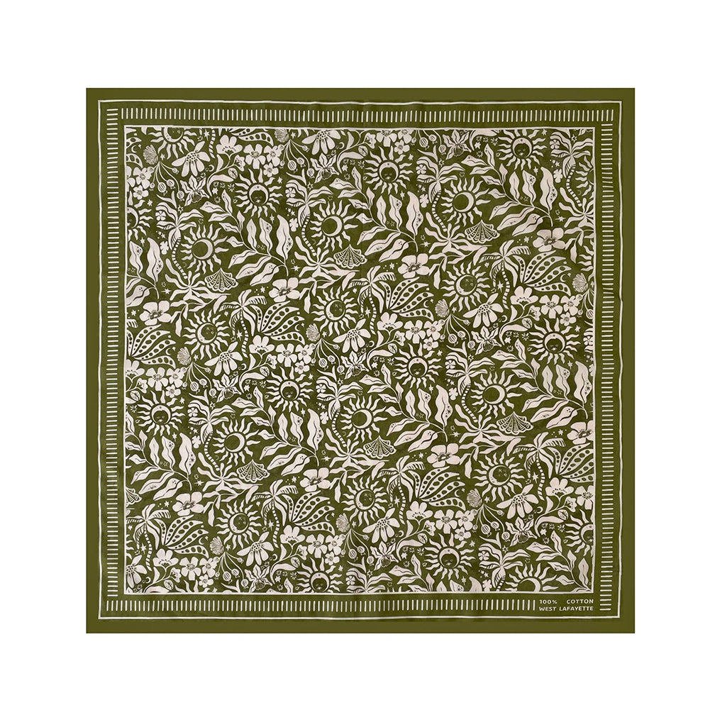 Vintage Floral Print Soft Square Silk Scarf 6W6NSC207