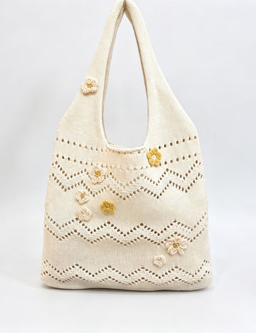 Floral Crochet Shoulder Bag - DippedShop Wholesale - #1715