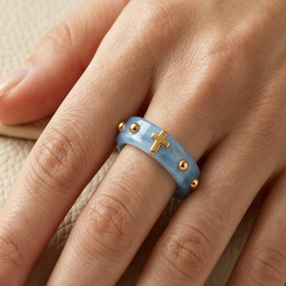 Resin Cross Bead Ring - DippedShop Wholesale - #7123
