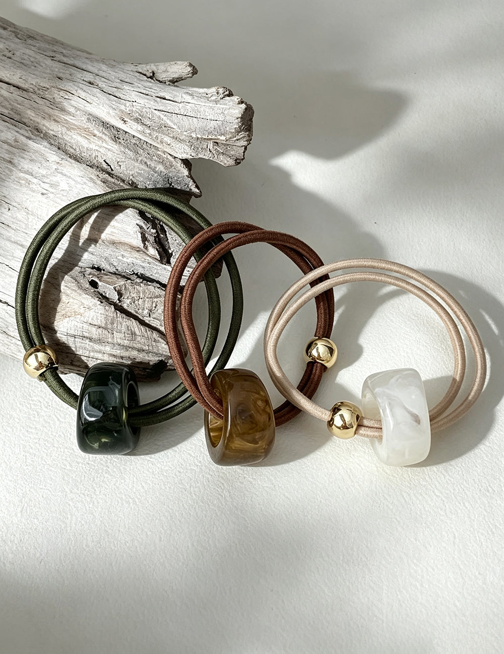 Minimalist Resin Bead High Stretchy Hair Tie 6W6HSR465