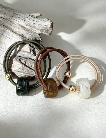 Minimalist Resin Bead High Stretchy Hair Tie 6W6HSR465