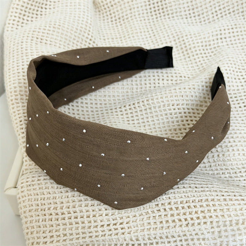 French Style Rhinestone Wide Fabric Headband 6W6HBD309