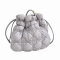 Simple Plaid Ruched Drawstring Bucket Crossbody Bag 6W10BBG1809