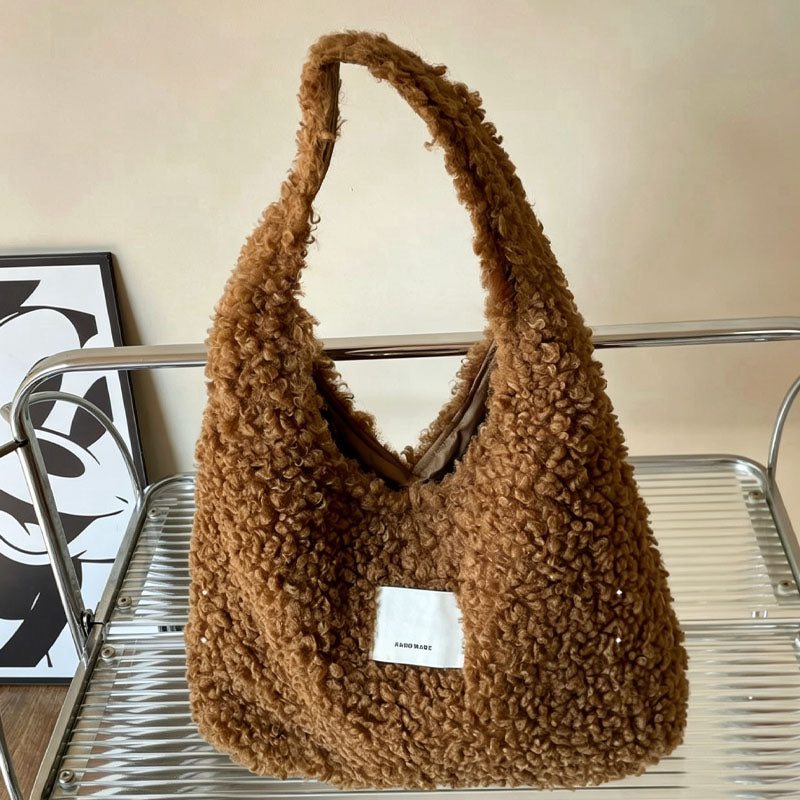 Lamb Wool Underarm Bag - DippedShop Wholesale - #8899