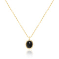 Vintage Oval Gemstone Pendant Choker Necklace 6W6JNC1082