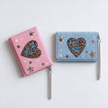 Leopard Print Heart Wallet - DippedShop Wholesale - #7395