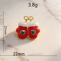 Enamel Rhinestone Christmas Mitten Brooch Pin 6W6JPB58