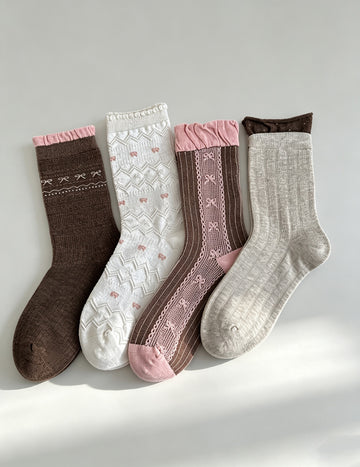 Bowknot Ruffled Slouch Socks - DippedShop Wholesale - #9971