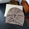 Simple Solid Color Drawstring Knit Beanie Hat 6W6HAT719