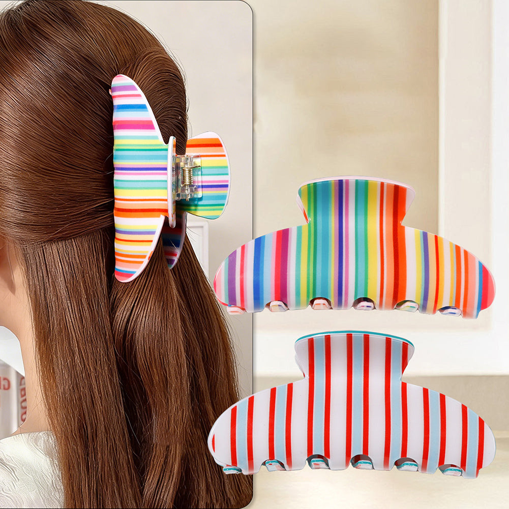 Striped Hair Claw - DippedShop Wholesale - #2499