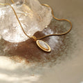 Marquise Pendant Snake Chain Necklace - DippedShop Wholesale - #4979