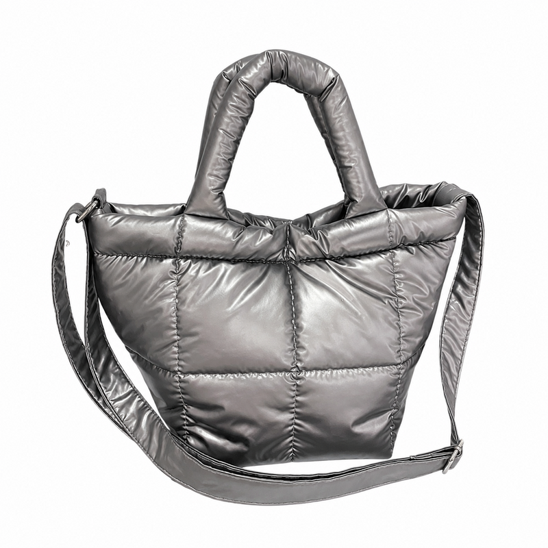 Shiny Solid Color Puffer Crossbody Bag 6W10BBG1806