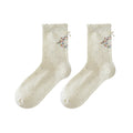 Floral Bowknot Crew Socks - DippedShop Wholesale - #8755