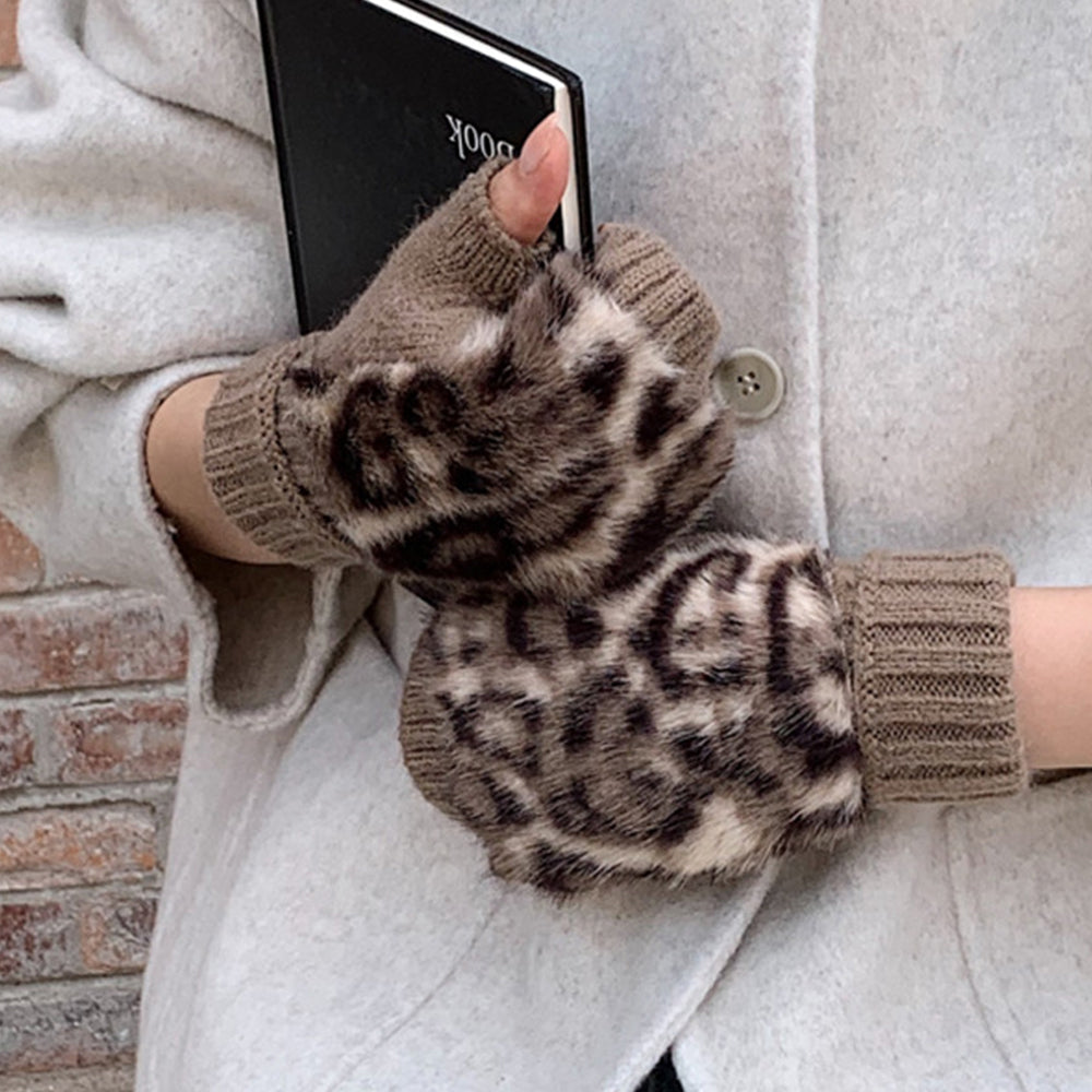 Faux Fur Fingerless Gloves - DippedShop Wholesale - #1603