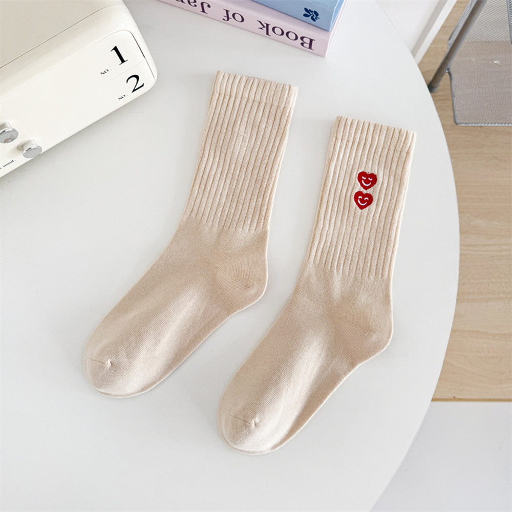 Heart Embroidery Socks - DippedShop Wholesale - #3747