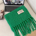 Warm Solid Color Tassel Wool Scarf 6W6NSW259