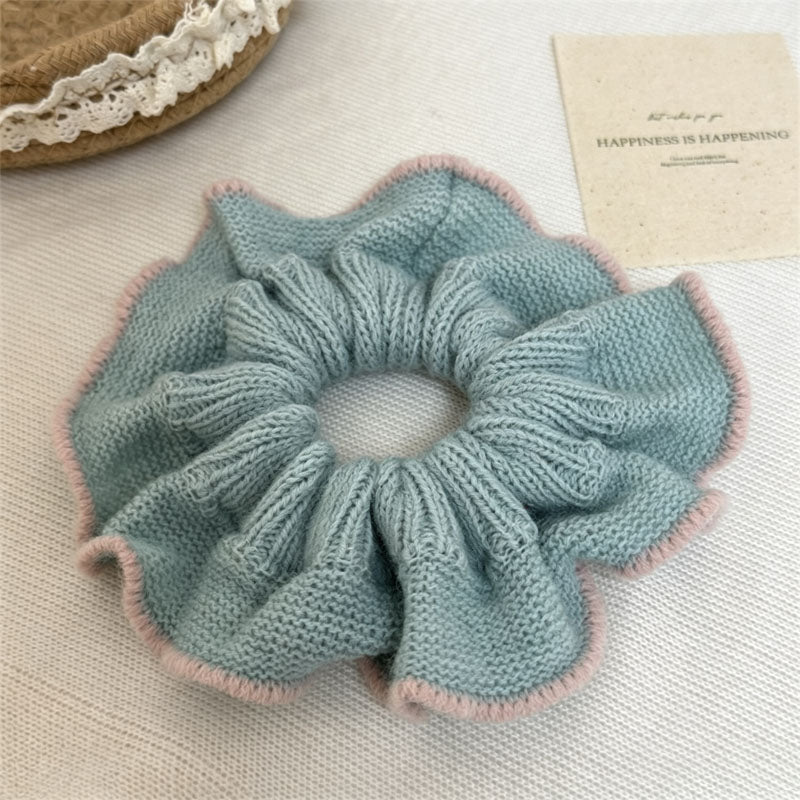 Chic Color Block Handmade Knit Scrunchies 6W6HSR382