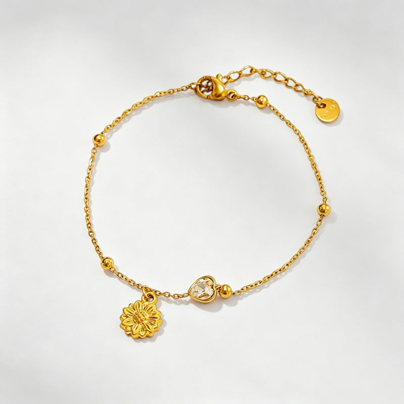 Trendy Cubic Zirconia Double-Layer Chain Bracelet 6W6JBR512
