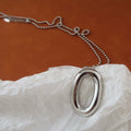 Minimalist Irregular Oval O-Ring Pendant Necklace 6W6JNC1066