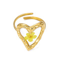 Resin Flower Open Ring - DippedShop Wholesale - #6035
