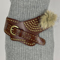 Chunky Punk Wide Studded PU Leather Belt 6W6JBT186